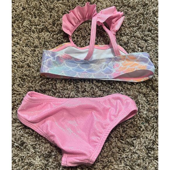 Wonder Nation Girls' Mermaid Patten Pink Bikini 12 Months - Picture 3 of 3